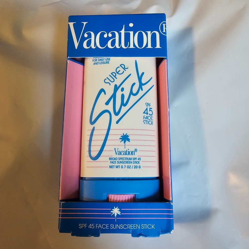 Vacation Super Stick SPF 45 Face Sunscreen Stick New in Dmg Box w/Stickers